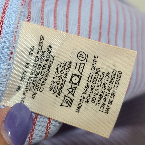 Anthropologie Maeve Button Down Striped Flare Sleeves Size 0 - Picture 9 of 9